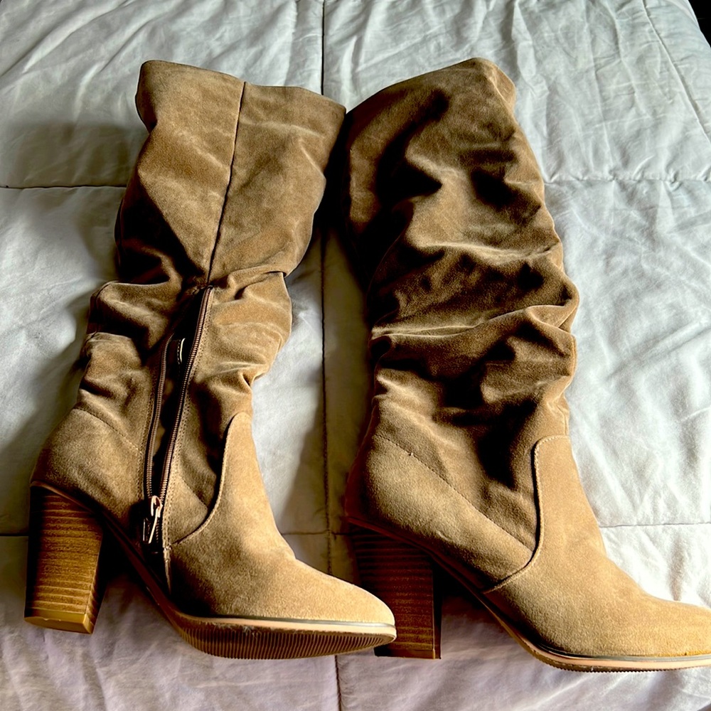 Tan color high boots